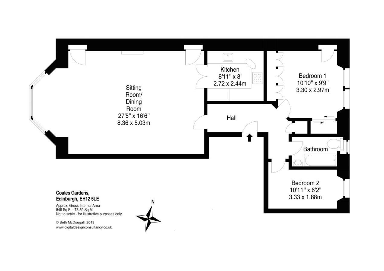 The Coates Gardens Residence Единбург Екстериор снимка